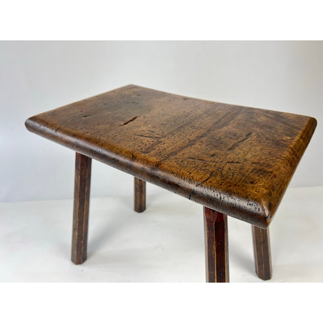 19th Century English Primitive Oak Stool For Sale - Image 13 of 16