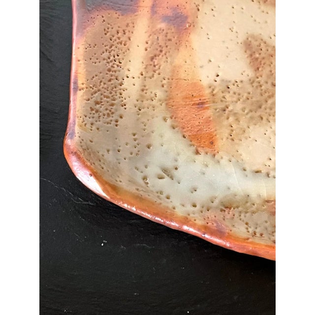 Contemporary Yohen-Kin Shino Ceramic Plates by Suzuki Tomio - Set of 5 For Sale - Image 3 of 13