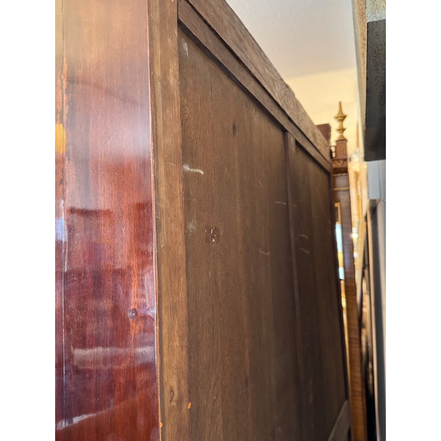 Wood 19th Century Rosewood + Mahogany Restored Library Cabinet For Sale - Image 7 of 12