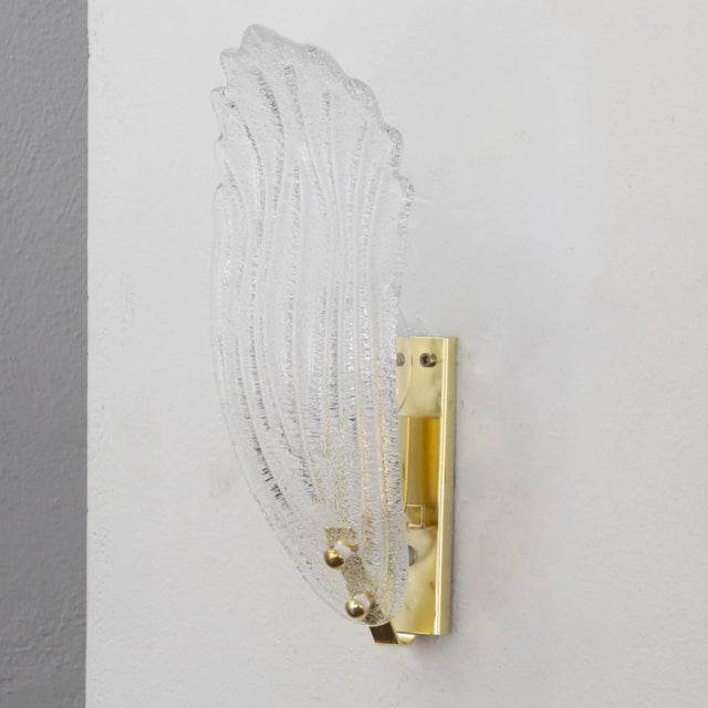 Italian Wall Lamps in Clear Murano Glasss, 1990s, Set of 2 For Sale - Image 6 of 11