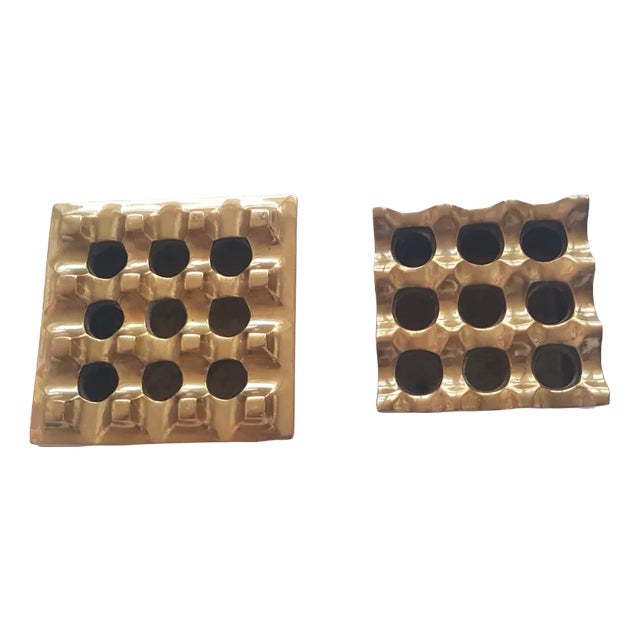 Swedish Brass Ultima Ashtray by Holger Bäckström & Bo Ljungberg, Set of 2 For Sale