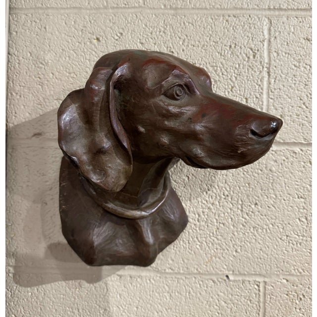 19th Century French Patinated Bronze Wall Hanging Labrador Head ...