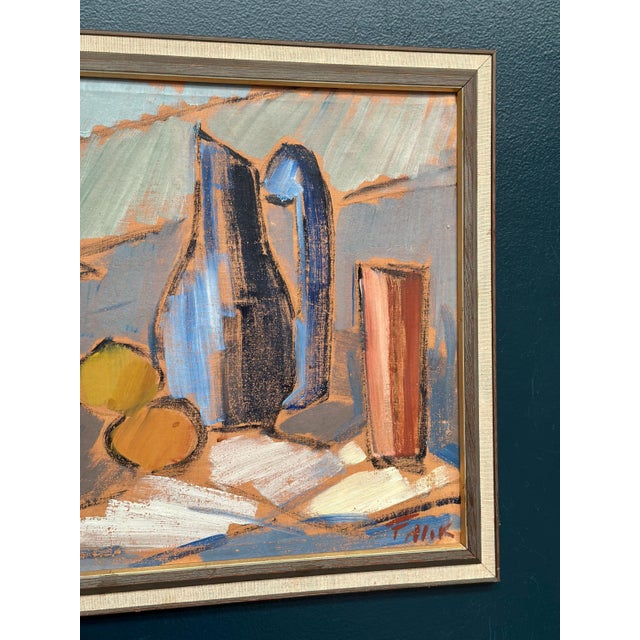 Mid 20th Century Gösta Falck, Tabletop, 1960s, Oil on Canvas, Framed For Sale - Image 5 of 18