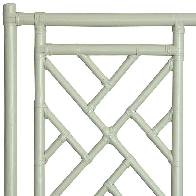 David Francis Chippendale Standard Bed Twin Extra Long, Celery Green For Sale - Image 4 of 6