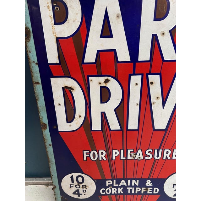 Large Park Drive Sign in Enamel, 1940s For Sale - Image 4 of 13