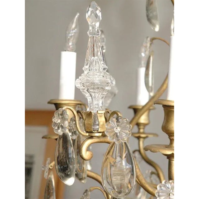 1940s French 1940s Clear Tear Drop Chandelier by Maison Baguès For Sale - Image 5 of 9