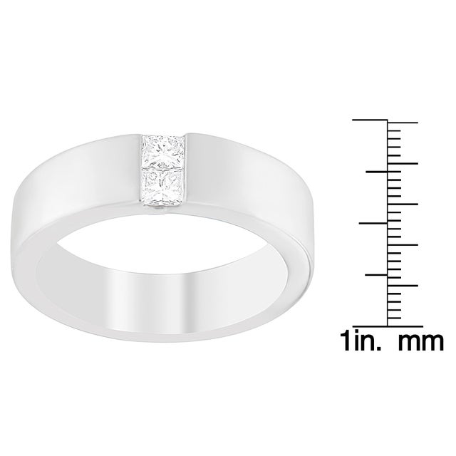 Men's 14K White Gold 1/4 ct.TDW Diamond Channel Band Ring (G-H, VS1-VS2) For Sale - Image 4 of 4