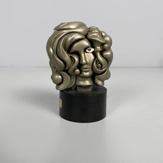 Spanish Nickel-Plated Metal Portrait de Michèle Sculpture by Berrocal, 1969-1971 For Sale - Image 3 of 13