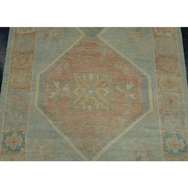 Turkish Oushak Rug 3'11" x 10' #18056 For Sale In Houston - Image 6 of 8