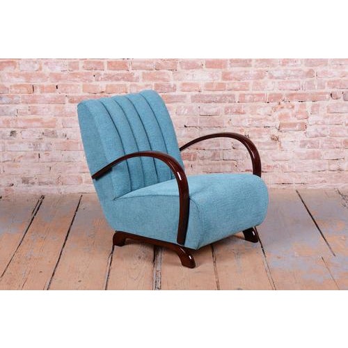 Metal Art Deco Seating Set in Oak and Walnut, from Hala, 1940s, Set of 3 For Sale - Image 7 of 16
