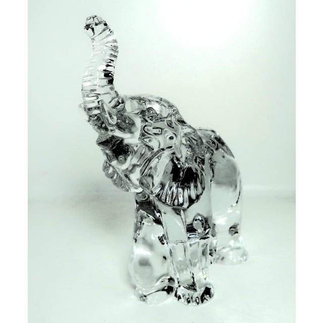 Figurative Oggetti (Murano, Italy) Fine Crystal Very Large Imposing Solid Glass Elephant Sculpture - 11 1/2 Inches Tall! For Sale - Image 3 of 10