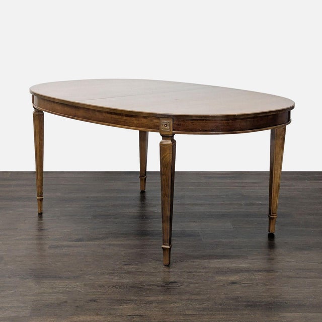 2010s Thomasville Traditional Oval Extension Dining Set With 6 Cane-Back Chairs For Sale - Image 5 of 14