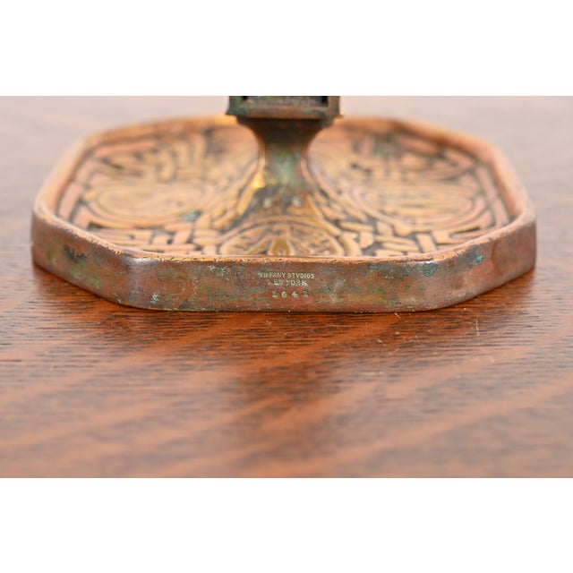 Tiffany Studios New York Zodiac Bronze Doré Match Box Holder For Sale - Image 9 of 12