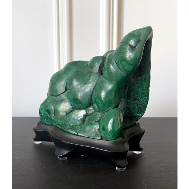 American Malachite Rock on Display Stand as a Viewing Stone For Sale - Image 3 of 13