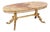 Vintage Hollywood Regency Oval Onyx Coffee Table with Gilt Brass Base, France, 1960s For Sale