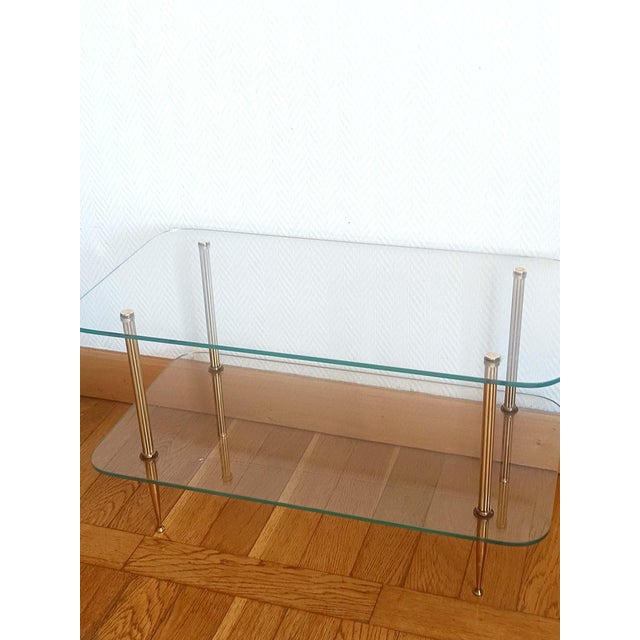 Vintage Coffee Table in Brass and Glass, 1960 For Sale - Image 6 of 11