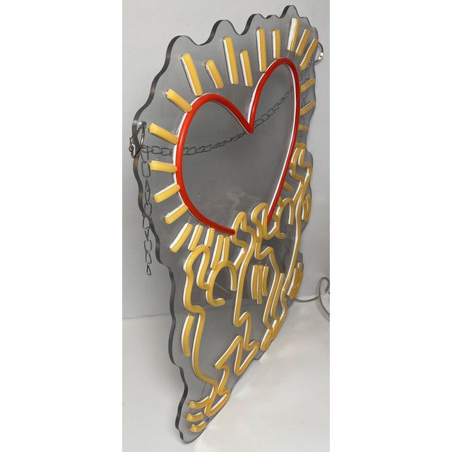 Keith Haring "Love" Neon Led Sign Decor Pop Art Modern Cool Decor Heart Friends For Sale - Image 9 of 11
