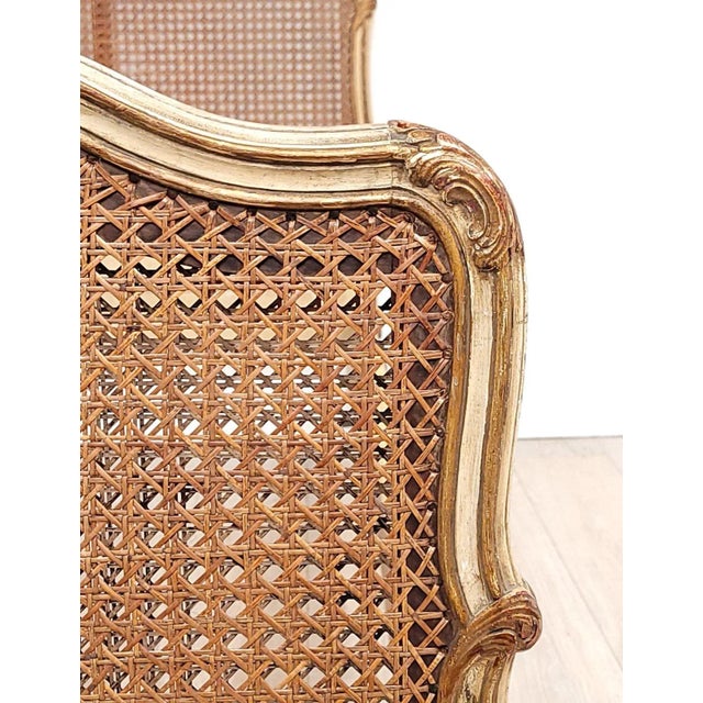 Late 19th Century Belle Époque Painted and Gilt French Louis XV–Style Bed, Circa 1890 For Sale - Image 5 of 12