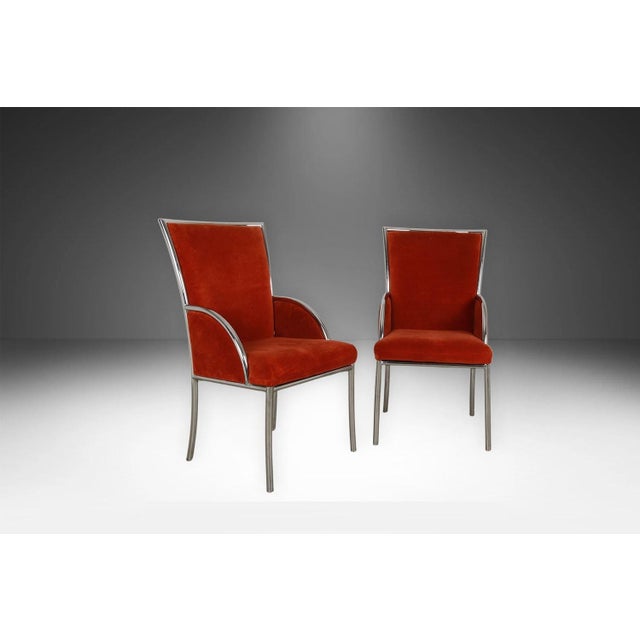 Mid Century Chrome Dining Chairs Six Milo Baughman Style For Sale - Image 9 of 11