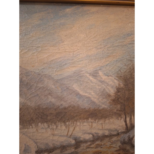 Early 20th Century Frederick John Mulhaupt Winter Scene Landscape Oil Painting For Sale - Image 4 of 11