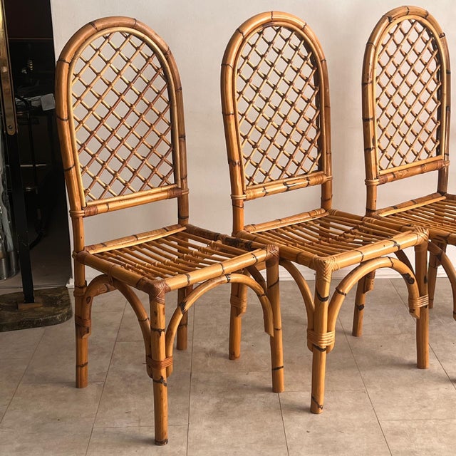 Mid-Century Bamboo and Rattan Chairs, 1960s, Set of 4 For Sale - Image 14 of 18