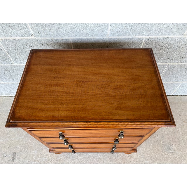 Late 20th Century Drexel Heritage Royal Country Retreats Collection 4 Drawer Oak Nightstand For Sale - Image 5 of 9