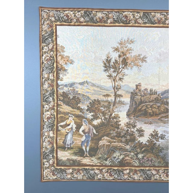 Large 20th Century Wall Tapestry in the style of Gobelins For Sale - Image 3 of 13