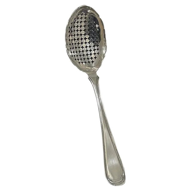 Dutch Silver Serving Spoon with Openwork, 1883 For Sale