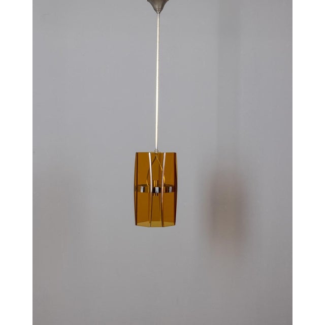 Gold Vintage Pendant in Amber Glass, 1960s For Sale - Image 8 of 8