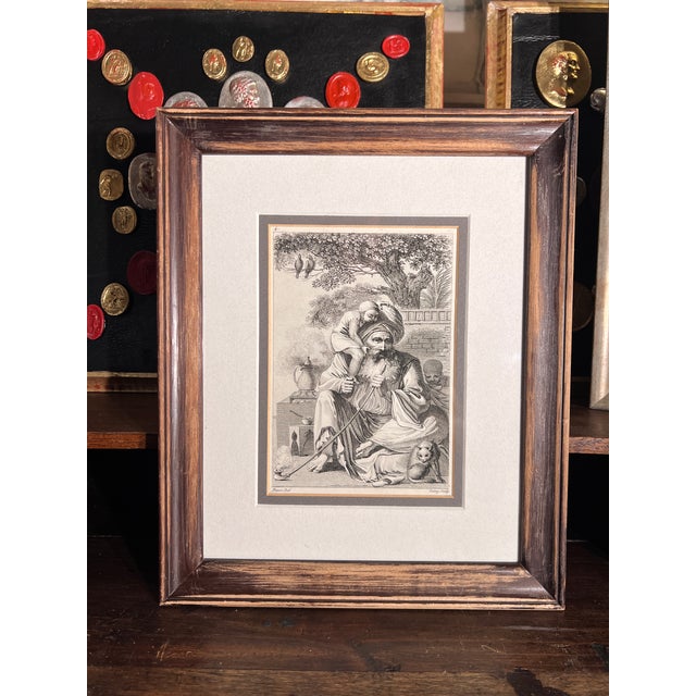 Wood 19th Century Fine Grand Tour Style Italian Print in Vintage Frame For Sale - Image 7 of 10