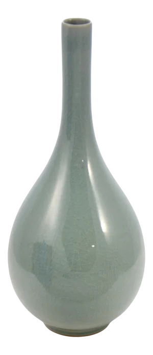 Celadon Green Crackle Glaze Bulbous Vase