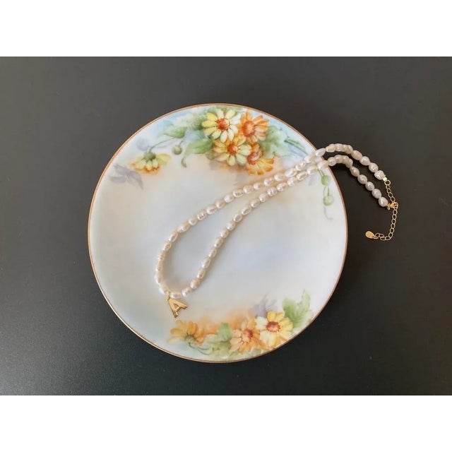 Yellow Antique German Porcelain Daisies Design Gold Rim Dish or Plate by Thomas Sevres Bavaria For Sale - Image 8 of 12