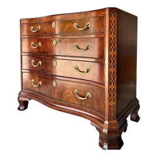 1960s White Furniture of Mebane Mahogany Chippendale Bachelor Chest | Dresser | Console For Sale