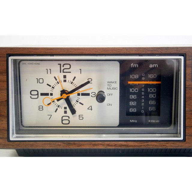 General Electric Alarm Clock Radio Wood Grain Mid Century Modern Chairish