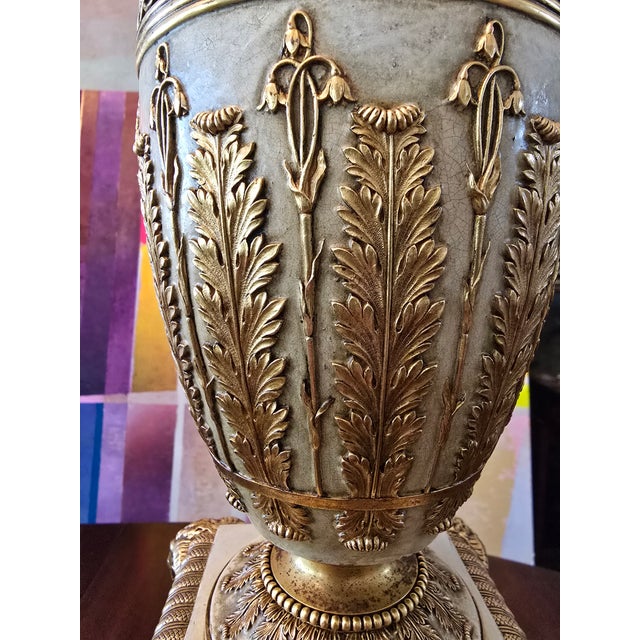 1900 - 1909 Antique Bronze Lamp Attributed to E F Caldwell & Co For Sale - Image 5 of 12