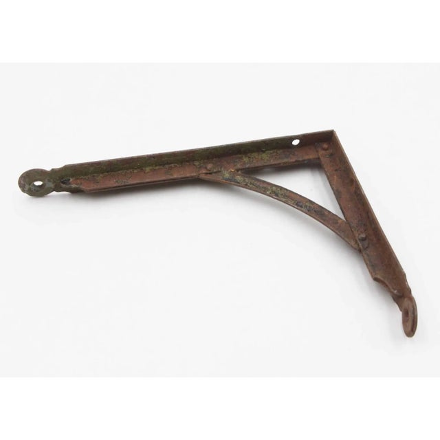 Pair of Vintage Black Steel Shelf Brackets For Sale - Image 6 of 6