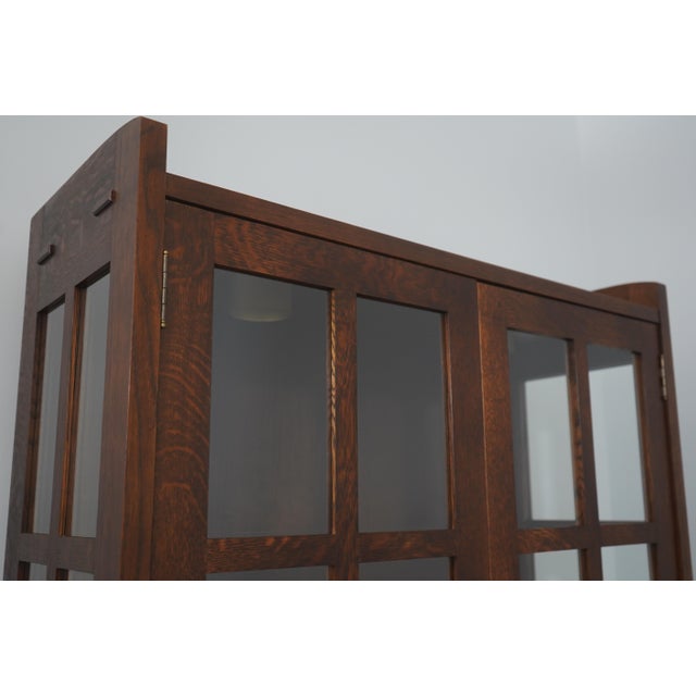 Wood Mission Oak Arts & Crafts Stickley Bookcase For Sale - Image 7 of 16