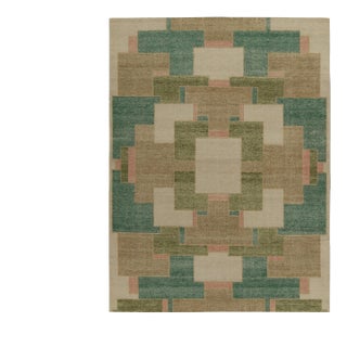 Rug & Kilim’s Piet Rug in Green and Taupe, 9x12 For Sale