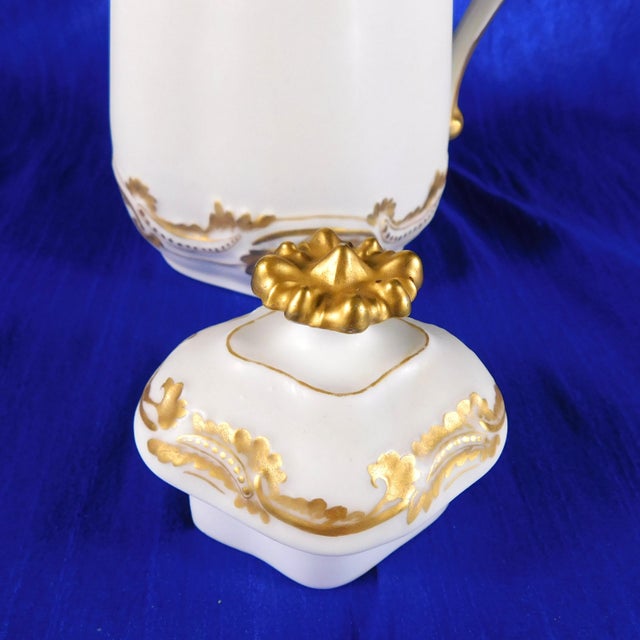White Late 18th Century White Bisque Vignaud Feres Chocolate Pot With Gold Trim and Two Cups - 5 pcs For Sale - Image 8 of 16