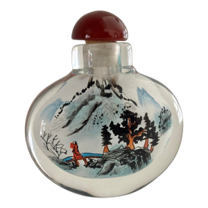 Antique Chinese Reverse Painted Glass Snuff Bottle