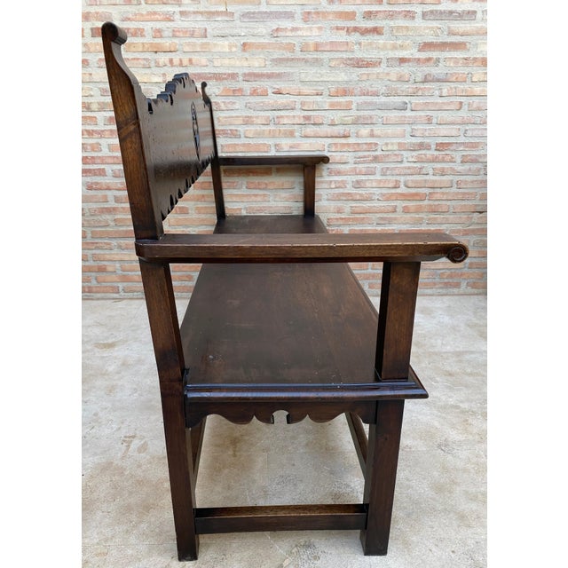 Early 20th Century French Bench in Wood, 1920 For Sale - Image 11 of 18