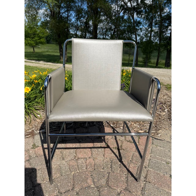 1990s Ward Bennett for Geiger "Envelope" Chairs - Set of 4 For Sale - Image 10 of 16
