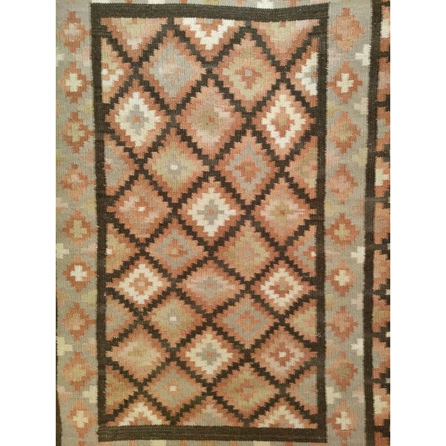 Vintage American Southwestern Kilim Rug, Handwoven Wool, Geometric Pattern, 3x5 For Sale - Image 11 of 13