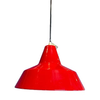 Mid-Century Danish Red Pendant Lamp by Louis Poulsen For Sale