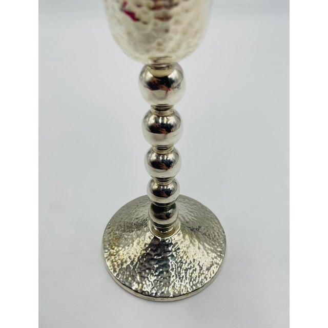1980s Emilia Castillo Silver Plated “Musical” Goblets & Champagne Flute, Taxco Mexico For Sale - Image 16 of 18