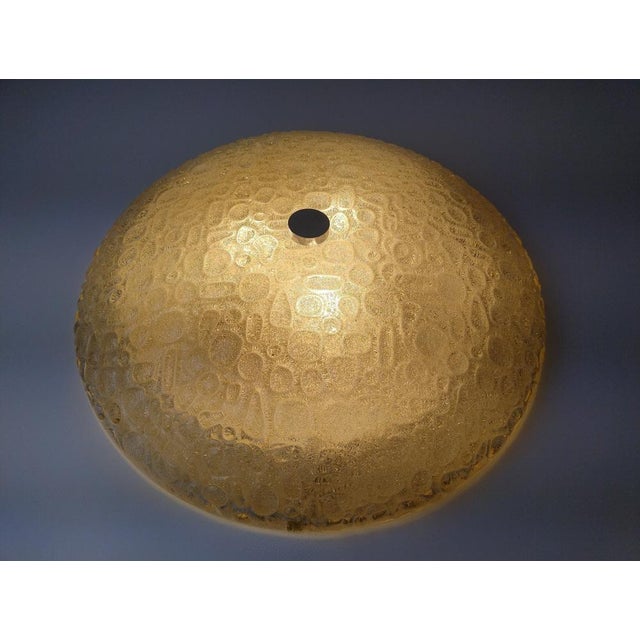 Large Mid-Century Modern Textured Glass Flush Mount or Wall Light, Germany, 1970s For Sale - Image 17 of 18