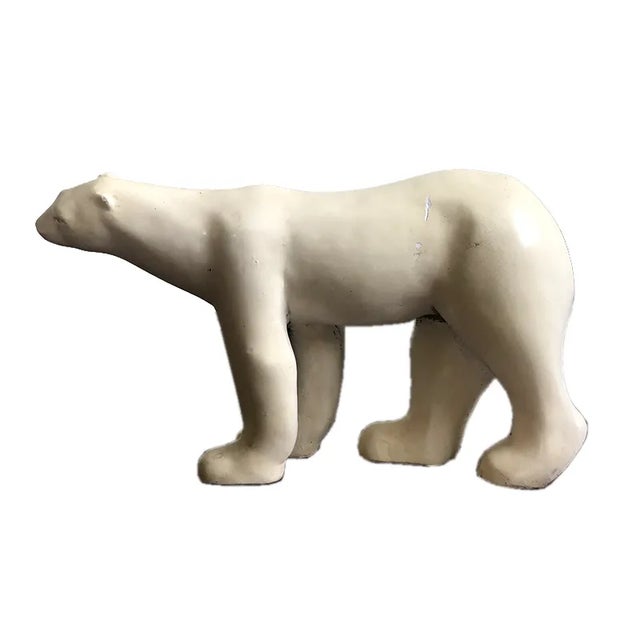 White Polar Bear Sculpture by Austin Rod - Modern Sculpture for Bookcase or  Sideboard - Table Top Decor