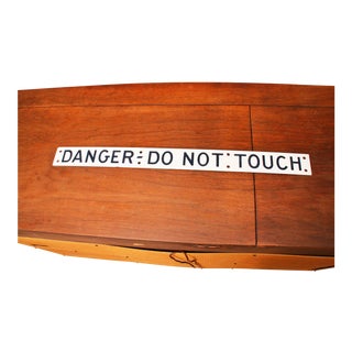 Vintage Enameled Porcelain DO NOT TOUCH Sign For Sale