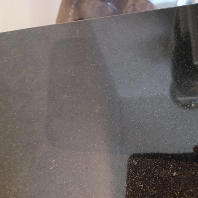 1990s Post Modern "Black Sapphire" Chiseled Edge Granite Console Table by Mirak For Sale - Image 12 of 12