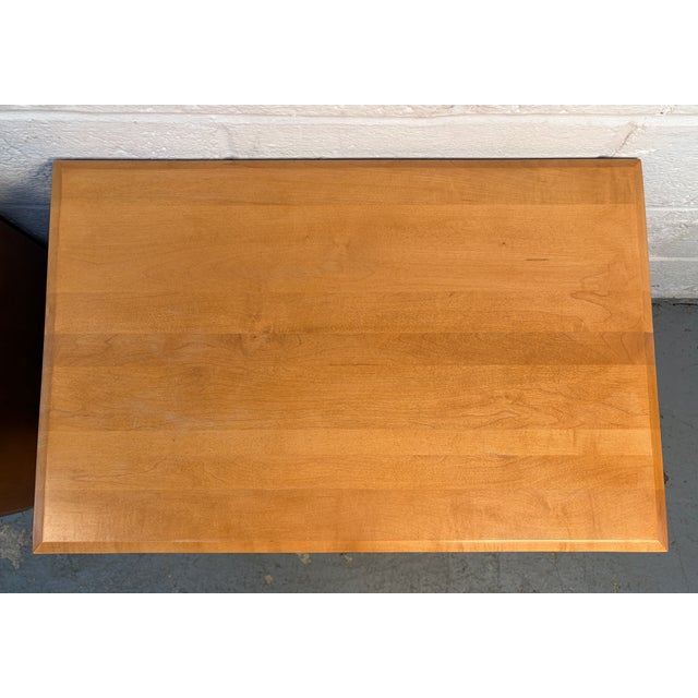 Pair of Mid 20th Century Modern Maple Nightstands by Ethan Allen For Sale - Image 12 of 14